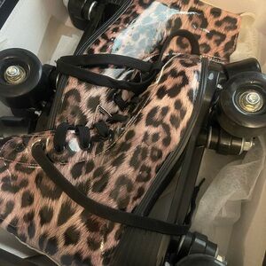 Leopard Print Roller Skates